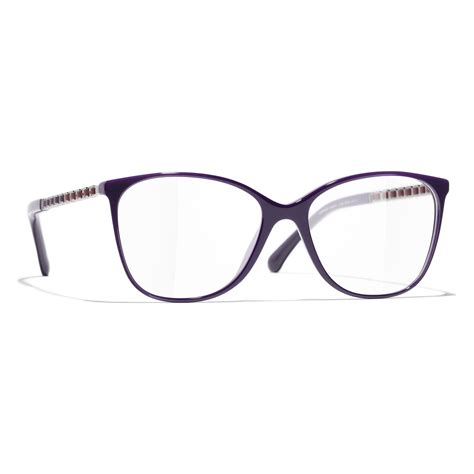 CHANEL Optical: Square Eyeglasses, metal & calfskin 3408Q — 